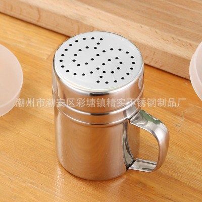 304不锈钢撒粉罐调味罐 花式咖啡撒粉器 可可粉撒粉筒 密孔牙签罐