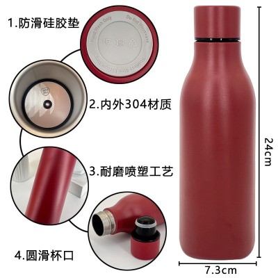 新款外贸不锈钢水瓶内外304户外运动杯便携车载保温保冷水杯图2