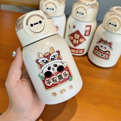 新年316不锈钢保温杯卡通吸管水杯子礼品广告杯学生儿童水杯批发图3