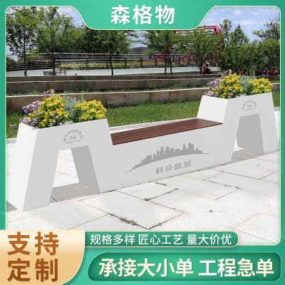 户外铁艺成品不锈钢花箱 长方形商场景观隔断市政镀锌钢花槽花池图2
