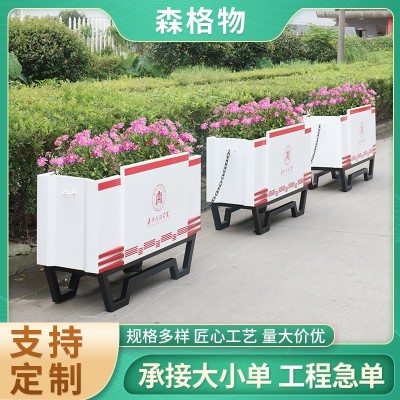 户外铁艺成品不锈钢花箱 长方形商场景观隔断市政镀锌钢花槽花池图3