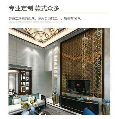 屏风隔断不锈钢 客厅入户玄关新中式茶室 可折叠移动酒店遮挡装饰图4