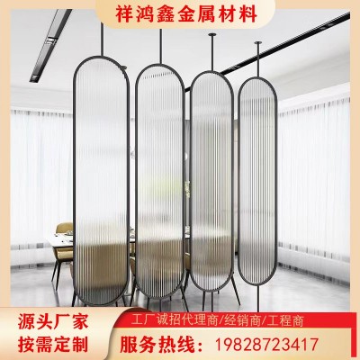 【成都厂家】专业制作高端不锈钢屏风夹丝夹胶艺术玻璃屏风可订做图3