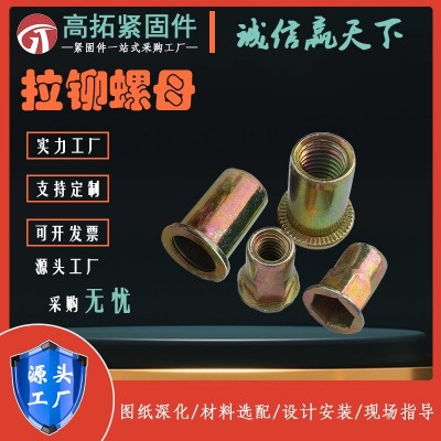 小边全六角铆螺母小沉头内外六角拉铆螺母平头竖条纹镀锌拉铆螺母图3