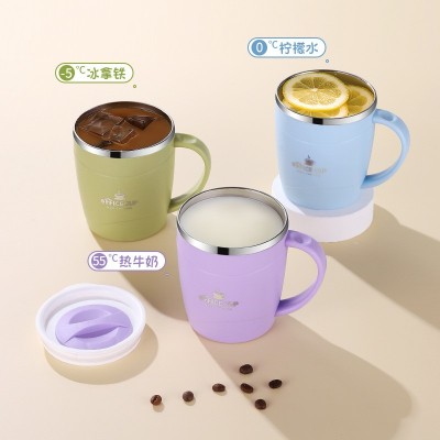 马克杯带盖高颜值304不锈钢加厚咖啡杯泡茶杯简约办公室创意水杯图3