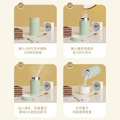 304不锈钢保温杯小巧迷你银耳焖烧杯上班族多功能便携口袋杯图2