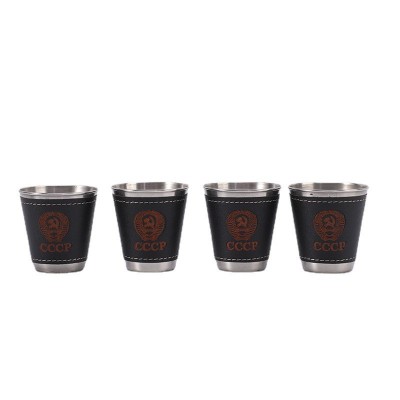 工厂直供跨境2oz包皮口杯 不锈钢酒杯套装 创意礼品不锈钢白酒杯图5