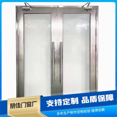 不锈钢玻璃防火门 双扇平开式疏散通道用耐火门 加装密封条 朋佳图5