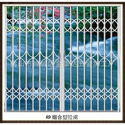 不锈钢防盗拉闸门 阳台折叠推拉门 榄闸定制伸缩门格栅门25主20揽图4
