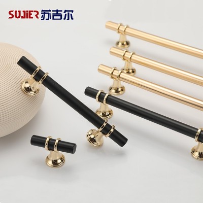 现代简约简约橱衣柜门卫浴长拉手美式黑色北欧衣柜家具五金图1