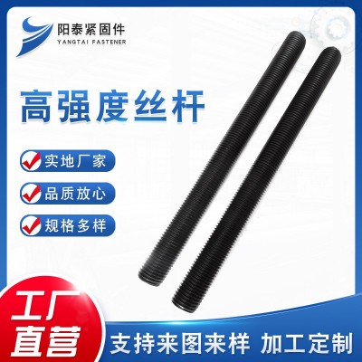 源头工厂 高强度丝杆 发黑加硬全牙螺杆8.8级10.9级12.9级丝杠