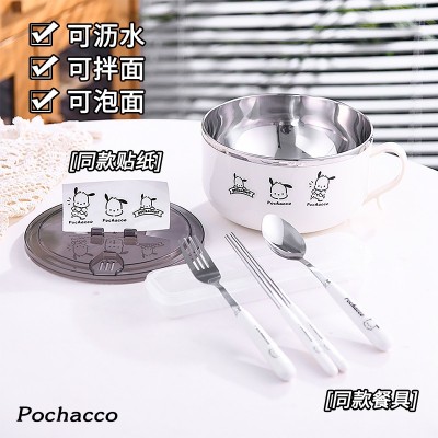 304不锈钢泡面碗带盖碗宿舍用学生泡面神器饭碗方便面碗饭盒餐具图3