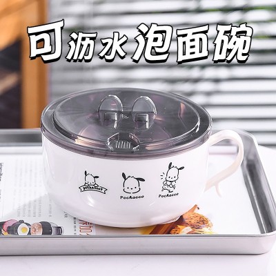 304不锈钢泡面碗带盖碗宿舍用学生泡面神器饭碗方便面碗饭盒餐具图2