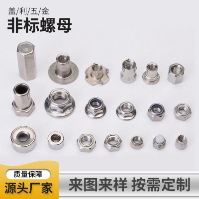 不锈钢螺母定制 法兰六角螺母 非标台阶螺母 手拧滚花螺母t型螺母图1
