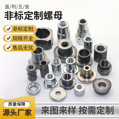 不锈钢螺母定制 法兰六角螺母 非标台阶螺母 手拧滚花螺母t型螺母图2