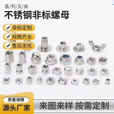 不锈钢螺母定制 法兰六角螺母 非标台阶螺母 手拧滚花螺母t型螺母图4