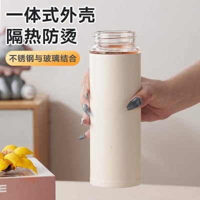 新款保温杯双层不锈钢玻璃保温杯户外随行杯女士茶水分离泡茶杯图4