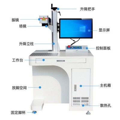 车供应 光纤激光打标机 不锈钢金属铭牌刻字机小型雕刻打码镭雕机图2