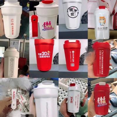 公司礼品316不锈钢咖啡杯圆扣盖可乐杯水杯随手杯八角菱形杯图3