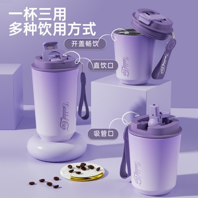新款网红咖啡杯316不锈钢保温杯高颜值礼品水杯办公室户外随手杯图2