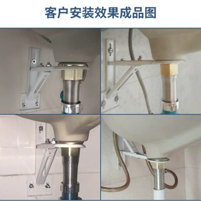 三角支撑喷塑铁拖架陶瓷洗手盆水槽固定扣件防掉落台下盆专用支架图4