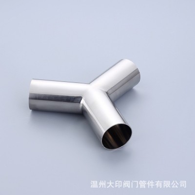 卫生级304不锈钢Y型120°正三通管树叉三通图2
