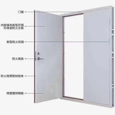 甲级乙级钢制防火门 隔热消防通道门钢制双开防火门厂家批发图3