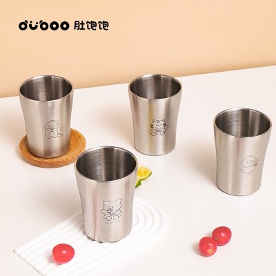 304不锈钢双层隔热水杯咖啡啤酒韩式马克杯卡通创意ins风幼儿园杯图4