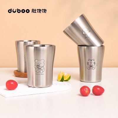304不锈钢双层隔热水杯咖啡啤酒韩式马克杯卡通创意ins风幼儿园杯图1
