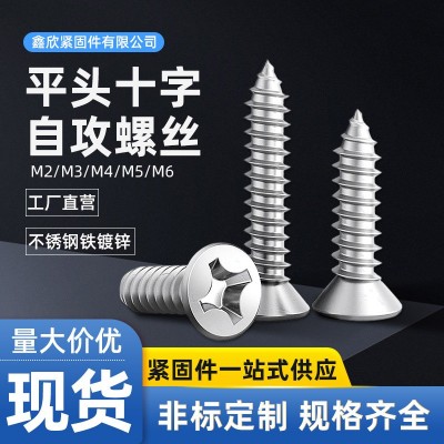 十字沉头自攻螺丝 不锈钢铁镀锌平头M2M3M4M5M6自攻 螺钉现货批发图3