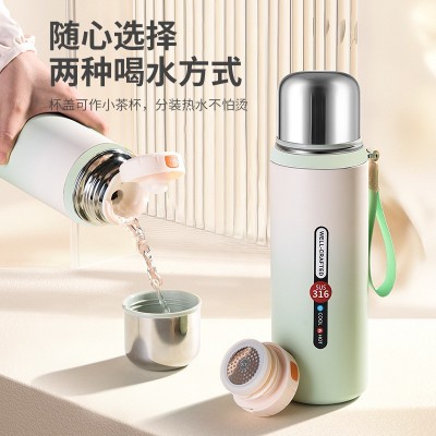 轻巧便携小钢炮保温杯男女生不锈钢泡茶杯带盖高档茶水分离罗马杯图2