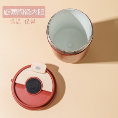 复古咖啡杯陶瓷内胆不锈钢保温杯便携车载水杯高颜值礼品杯子批发图4