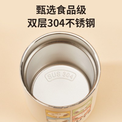 史努比女高颜值咖啡杯ins保温杯不锈钢家用防摔随行便携吸管水杯图2