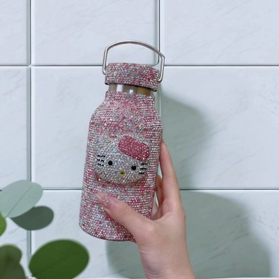 新款满钻350毫升卡通猫不锈钢保温杯图2