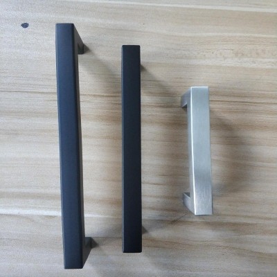黑色不锈钢橱柜方形拉手 现代简约家具拉手抽屉衣柜黑色门把手图3