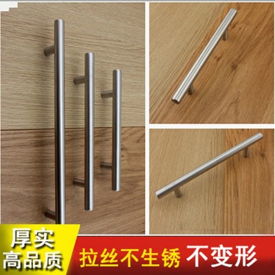 简约T型橱柜拉手 抽屉不锈钢拉手 家具五金简约拉丝衣柜门把手图2