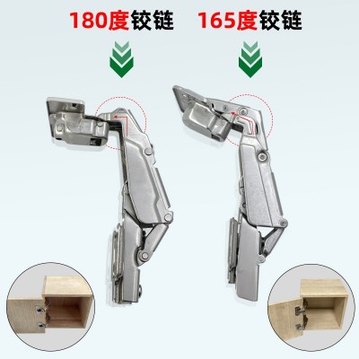 开门180度175度165度缓冲阻尼铰链合页衣橱柜转角柜门大角度铰链图3