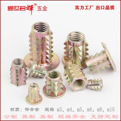 家具刺母M3-M10锌合金音箱尖刺螺母刺母带介无介锥形家具预埋螺图4