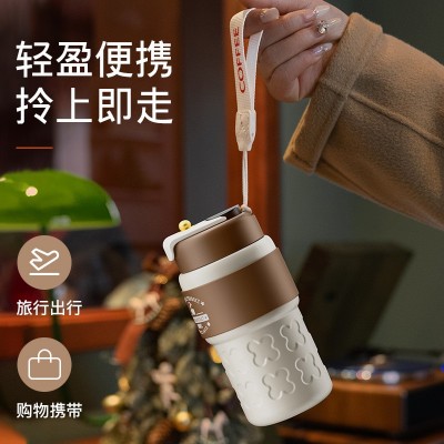 316高颜值智能咖啡杯女生高档不锈钢直饮保温杯便携办公室水杯子图4