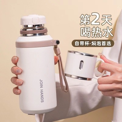 网红爆款316不锈钢加厚茶水分离保温杯大容量家用水杯子 便携水壶图3