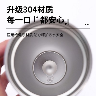 新款304不锈钢金边吸管杯双层真空保温杯户外车载便携随行咖啡杯图3