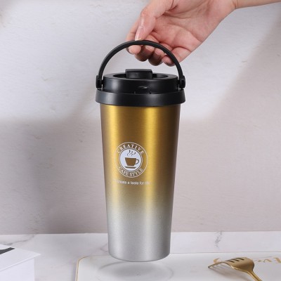 跨境304不锈钢便携户外车载随行杯现代简约大容量直饮手提咖啡杯图2