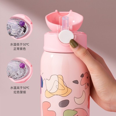 儿童保温杯316食品级不锈钢女孩男童高颜值可爱学生吸管杯子批发图1