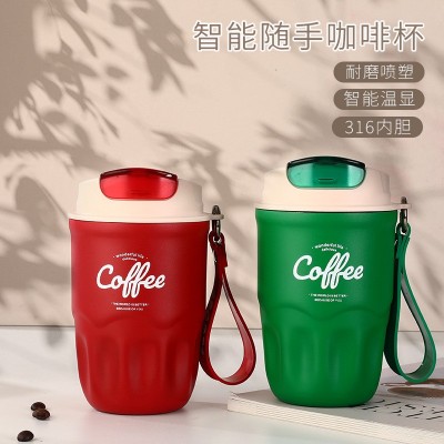 新品智能显温316不锈钢提手咖啡杯高颜值便携式随性杯子送礼品图3