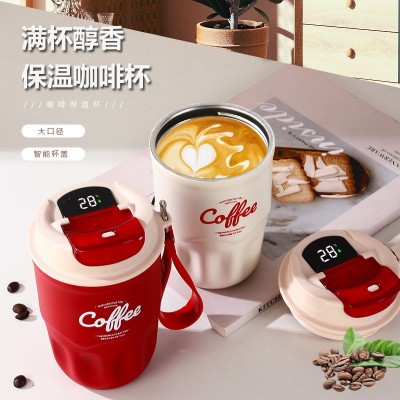 新品智能显温316不锈钢提手咖啡杯高颜值便携式随性杯子送礼品图2