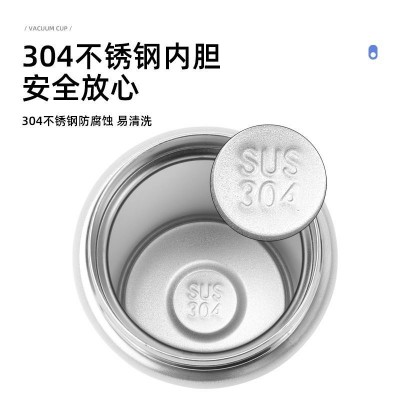 网红新款豌豆杯子304不锈钢保温杯LOGO便携水杯礼盒套装批发图2