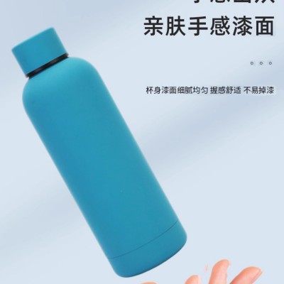 跨境不锈钢小口瓶大容量保温杯美式运动便携水壶橡胶漆水杯水瓶图3