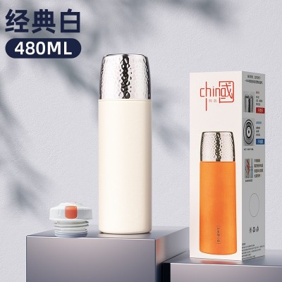 高颜值锤纹焖茶杯316不锈钢保温杯茶水分离双饮杯子商务礼品定制图5