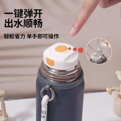 316L锤纹一杯两盖不锈钢保温杯便携真空保温杯可印logo一件代发图3