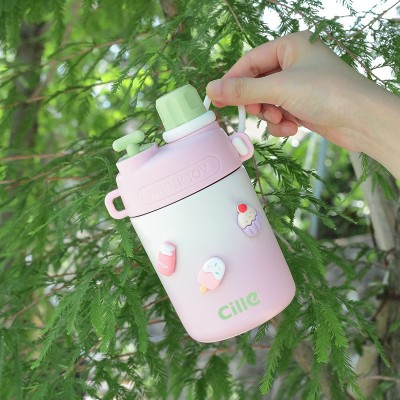 希乐保温杯大容量不锈钢水杯可爱高颜值便携吸管花茶女生便携水壶图3
